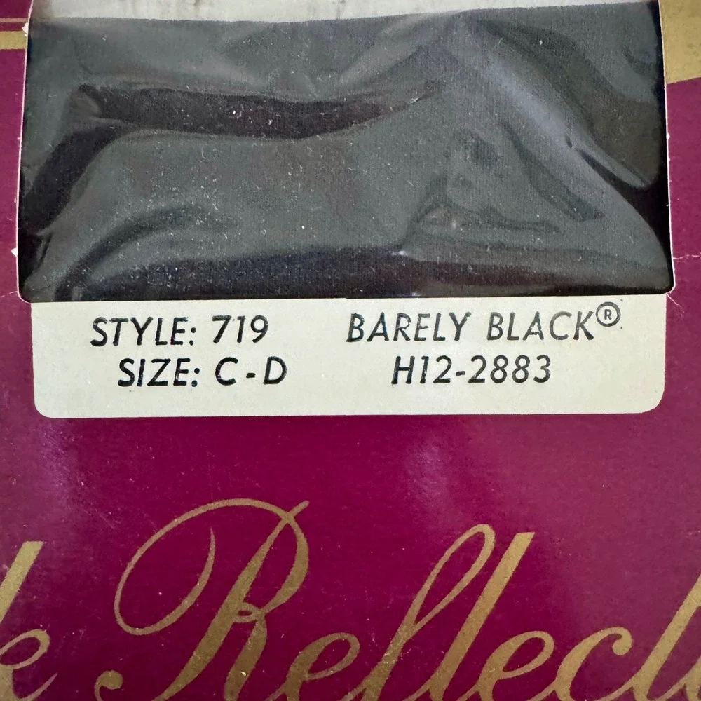 2PK Vintage Hanes Silk Reflections Pantyhose Barely Black Size C-D Style 719 USA